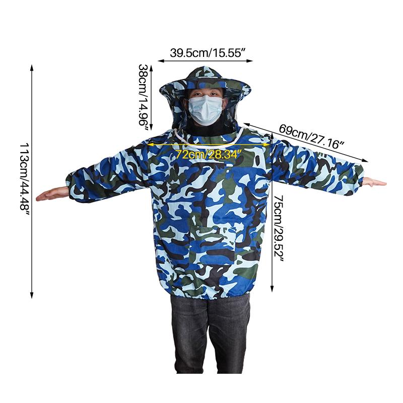 Beekeeper Suit Beekeeping Protective Clothes Jacket Suit Practical Protective Beekeeping Clothing Veil Dress With Hat Equip Suit