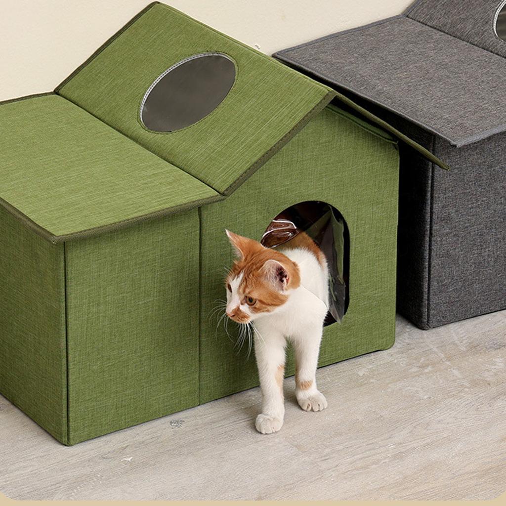 Cat House for Outdoor Cats Foldable Water Resistant Rainproof Feral Cats Shelter Cat Cave