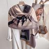 Thick Shawl Wrap Head Scarf For Women  Winter Warm Cashmere Neckerchief Bandana Fashion Print Poncho Pashmina Bufanda