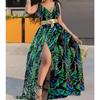 YYFS Moda Donna Estate Primavera Abiti Casual Senza Maniche con Scollo a V e Stampa Color Block a Vita Alta