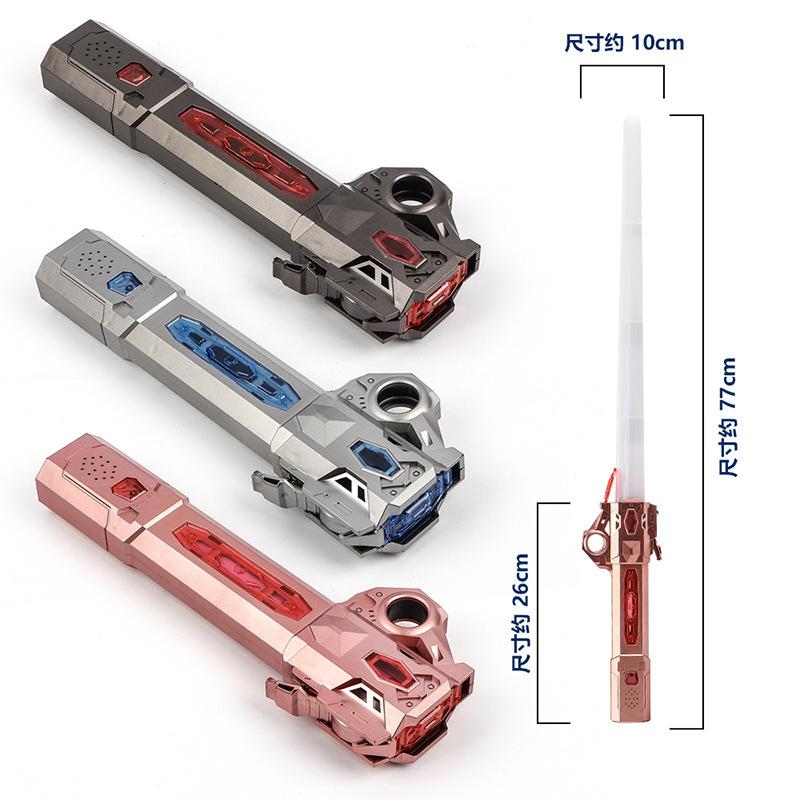 Non-Toxic Children Colorful Glowing Sword Toys Telescopic Music Laser Sword 2-In-1 Rotating Decompression Toy Light Sword Kids Adult Toys