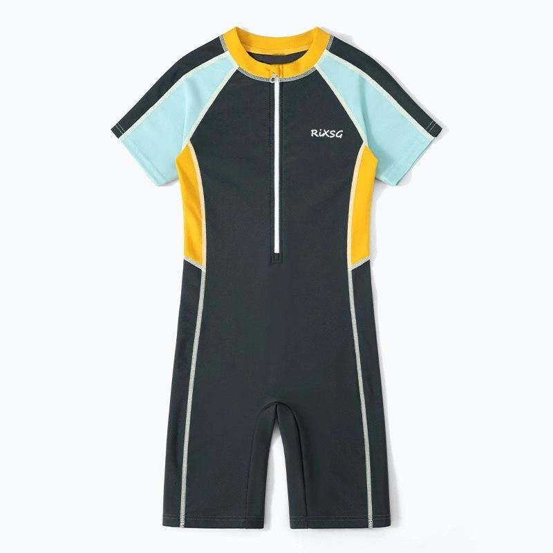 Children s Swimsuit Boys One-piece Middle School Children s Swimming Training Professional Youth Boys Swimsuit Students S чёрный