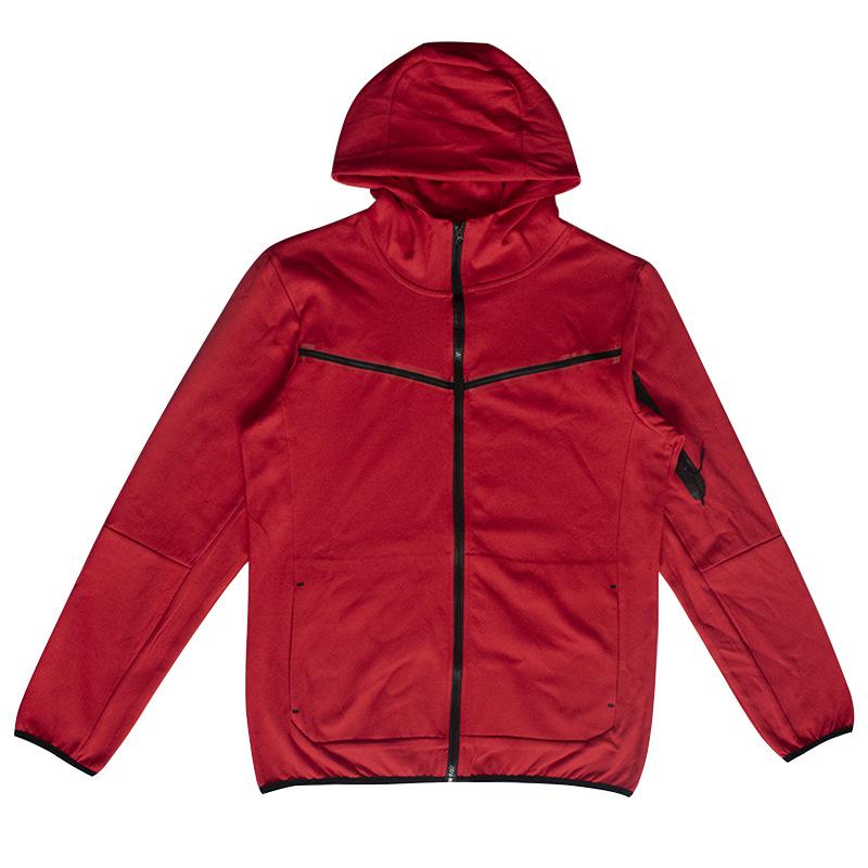 

2022 Чоловіча бавовняна толстовка з капюшоном на блискавці - Весняно-осіння повсякденна куртка з довгим рукавом XXL червоний