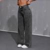 Jeans Women's Retro High-Waisted Slim-Fit Straight Leg Jeans in Smoky Gray and Light Blue Slimming Casual Pants