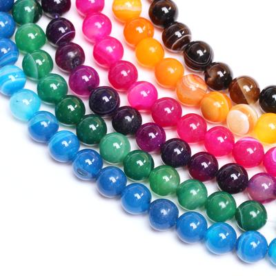 40/30/20/5 pezzi 4/6/8/10/12 mm strisce di agate pietra distanziatrice per gioielli cellulare catena cinturino da polso accessorio di moda creazione