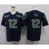 Seattle Seahawks Retro Embroidered Football Jersey Training Tee Men Women Lightweight Cotton Sportswear