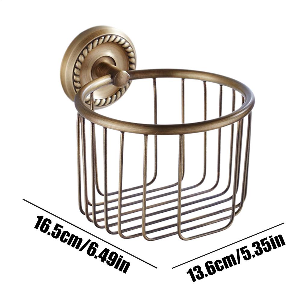 Brass Vintage Toilet Paper Holder Wall Mounted Vintage Brass Tissue Dispenser Versatile Stable Rustic Paper Holder For Dorm