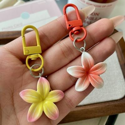 New Resin Flower Keychain Colorful Car Key Ring Bag Accessories Backpack Hanging Decoration