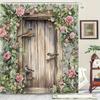 Rustikaler Gartentür-Duschvorhang - Mehrstil-Badezimmerdekoration, Perfekt für Liebhaber von naturinspirierten und praktischen Designs