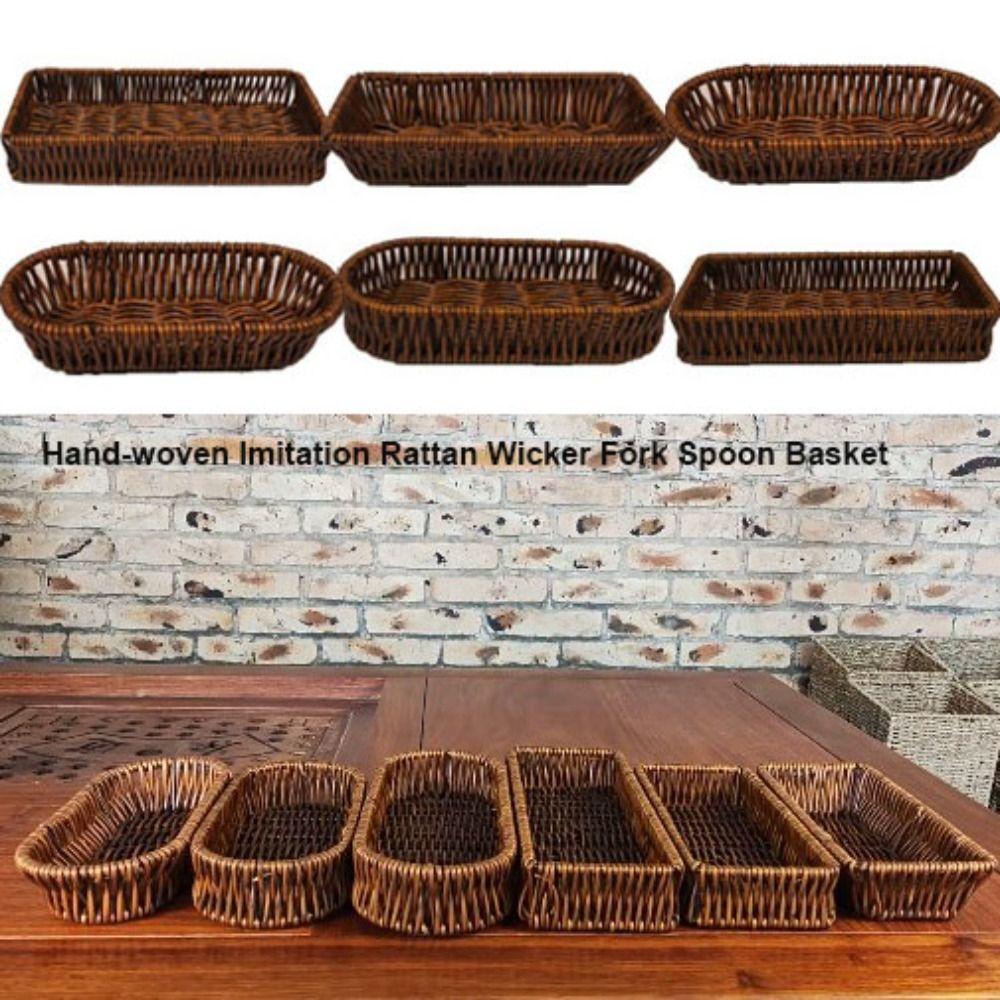 Household Bread Fruit Vegetables Basket Rattan Basket Restaurant Serving Tabletop Display