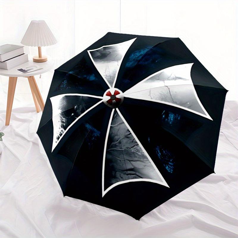1pc Resident Evil Umbrella Corporation Windproof Automatic Umbrella, Portable Folding Design, Lightweight for Women/Men206