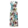 Women's Summer Casual Print Bandage Elastic Waist V-Neck Sleeveless Pullover Dress