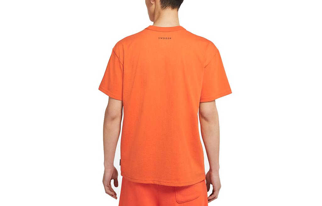 Nike T Shirts Men's Orange Crew Neck Moderate Straight Fit DJ6297-801