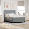 Box Spring Bed with Mattress Light Grey 200 x 140 cm Fabric