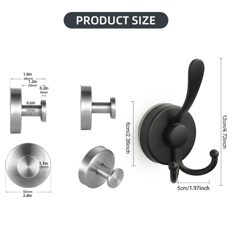 Pack of 4 Powerful Suction Hooks Luxurious Suction Cup Hooks for Tile Space Saving Bathroom Hanger Accessories