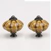 2pcs Vintage Ceramic Pumpkin Handle Furniture Cabinet Drawer Single Hole Handle With Screw Clothing Cabinet Door Handle