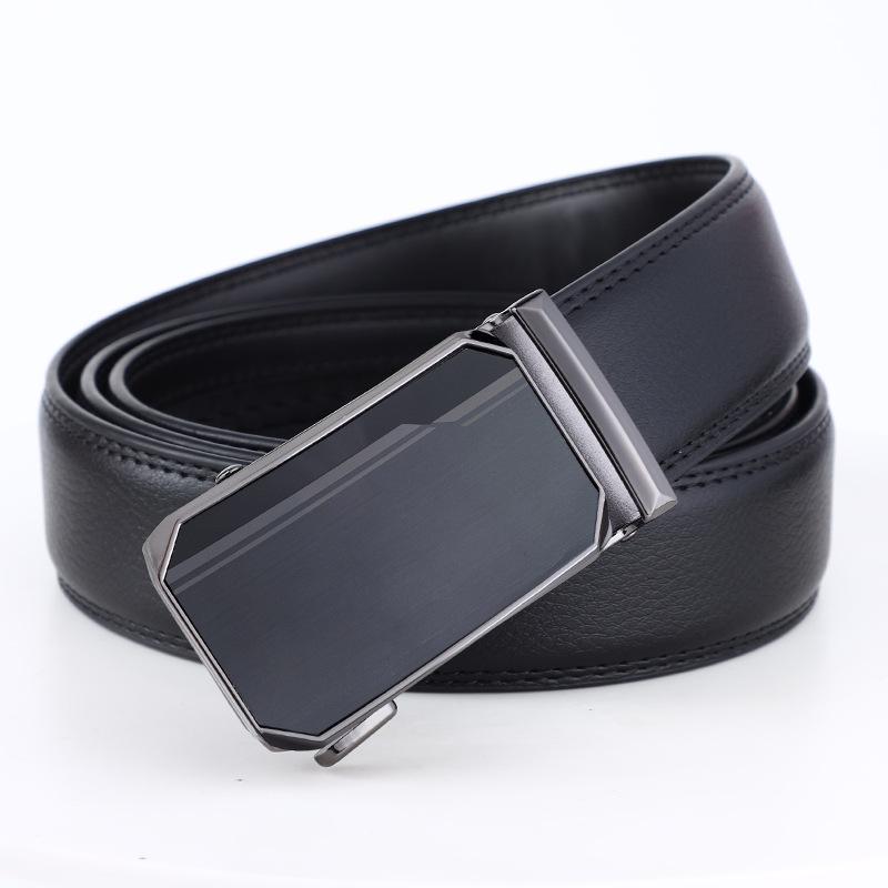 New Men's Belt Trendy Automatic Buckle Leather Pants Belt High End Business Korean Version Middle aged and Young Belt Men