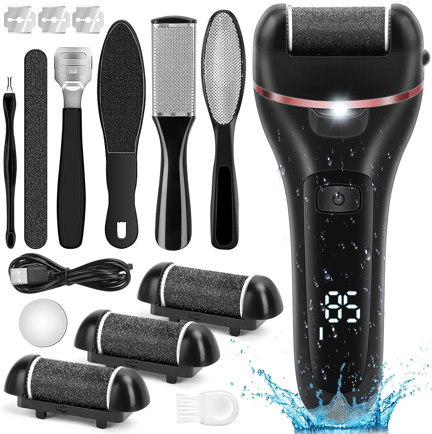 

Remover for Feet, 2 Speed Electric Foot File, Rechargeable Foot Scrubber Pedicure kit for Cracked Heels and Dead United States