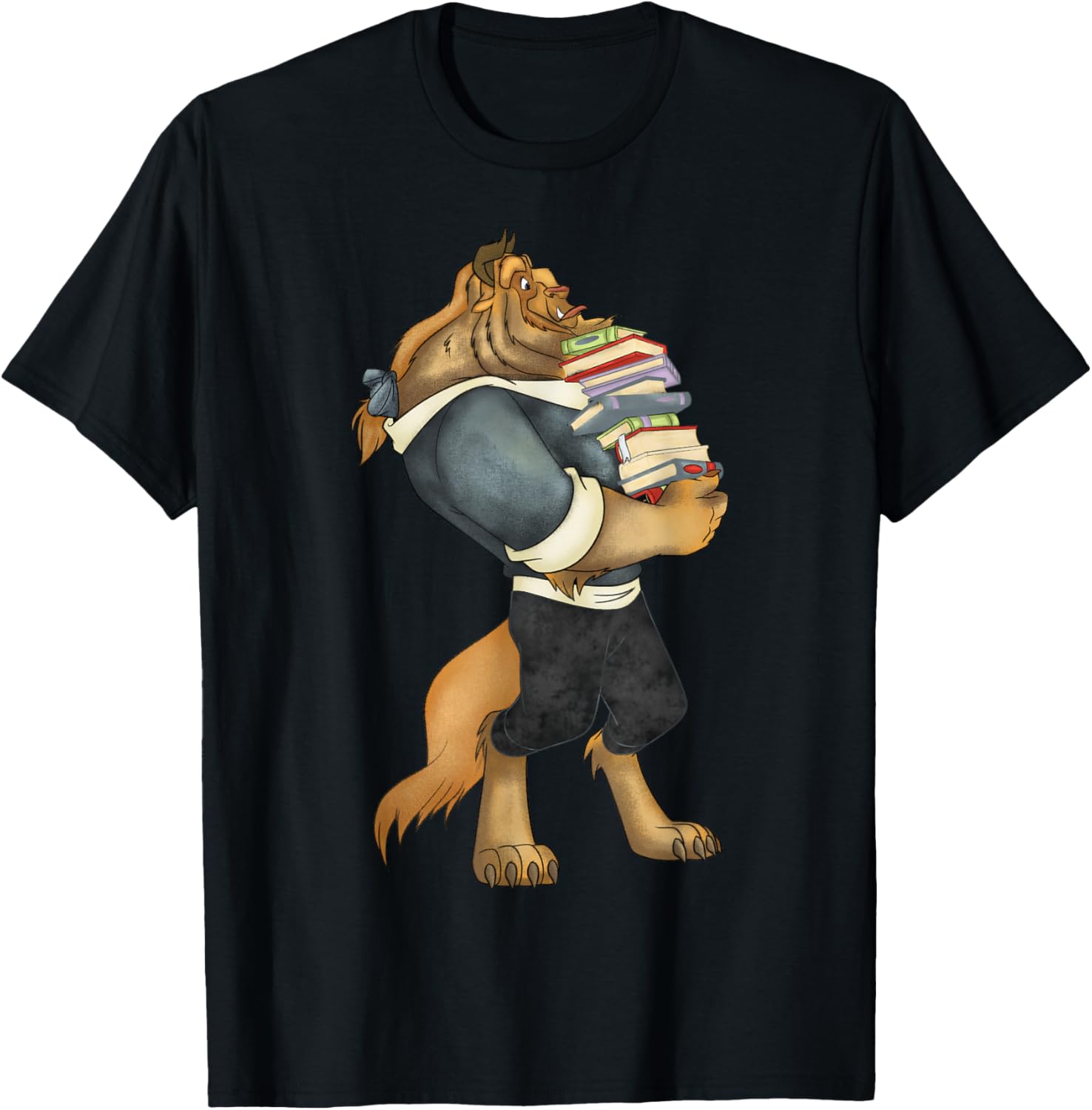 Hot Fashion Casual Disney Beauty and The Beast Book Worm Beast T-Shirt S-4XL Four Seasons L