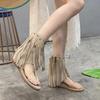 Modne sandały z ćwiekami Buty damskie Klapki Niski obcas Frędzel Lato Rzymskie buty Luksusowe Korekcyjne Buty z klipsem na palec Nowy styl
