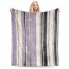 Striped Blanket with Purple, Black, and Beige Decorative Pattern Blanket, Suitable for Use In the Bedroom, Living Room, On the Sofa