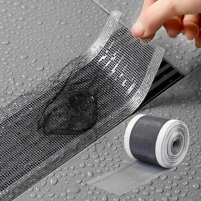 Adesivo Autoadesivo in Fibra di Vetro per Scarico a Pavimento, Rete Filtro Monouso per Bagno, Dimensione Personalizzabile