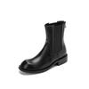 Krazing Pot Microfiber Autumn Winter Shoes Low Heels Size 43 Chelsea Boots Back Solid Color Preppy Style Ankle Boots