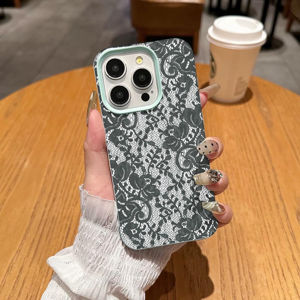 Classic White Lace Phone Case For Samsung A05S A06 07 15 16 34 35 53 54 55 S23 24 25 Ultra S24 FE A17 26 36 56 Shockproof Cover