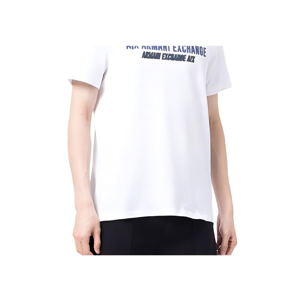 Armani Exchange Logo Print Casual Short Sleeve T-Shirt Men Tops White 3KZTAJ-ZJV5Z-1100