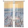 Paris View With The Eiffel Tower France Chiffon Sheer Curtains for Living Room Bedroom Window Curtain Voiles Tulle Cortinas