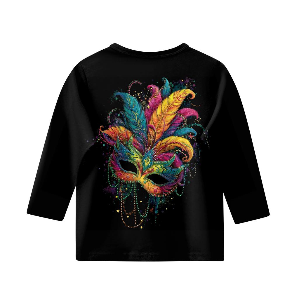 Print Tops For Youth Girls Round Neck 3/4 Sleeves T-Shirts Trendy Tops Outfit Tees