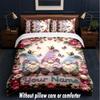 Gnome Theme Custom Text Or Name 3Pcs Bedding Set,1 Flat Sheet & 2 Pillowcases Personalized Home Bedding