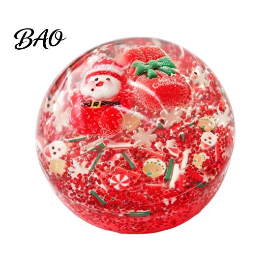 Anxiety Relief Squeezable Ball 1/4Pcs Christmas Stress Fidget Toy, Ball, Xmas Elastic Theme Sensory Party Favors for Adults and Kids Squeeze Toy
