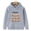 Autumn Winter Cartoon Capybara Printed Hoodies Fashionable Casual Warm Sports Long Sleeved Children's Boy Hooded Sweatshirts