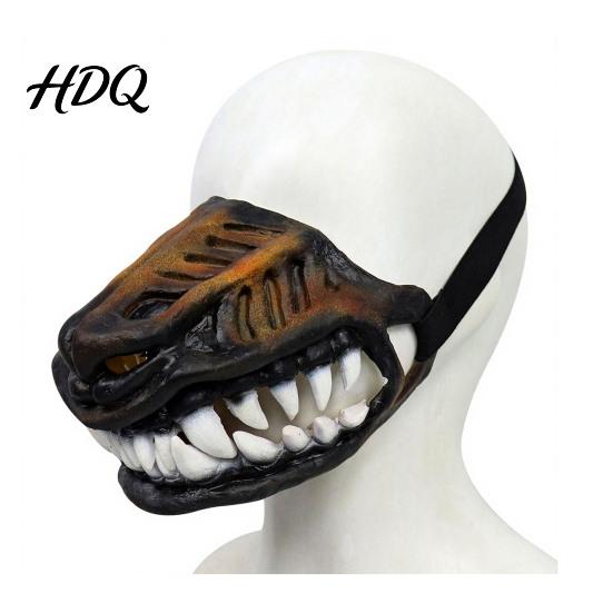 Themed Party Dog Attire Hell Hound Muzzle for Dogs Scary Natural Latex Beast Costume Mask Hellhound Headgear Dogs with Adjustable Straps Halloween