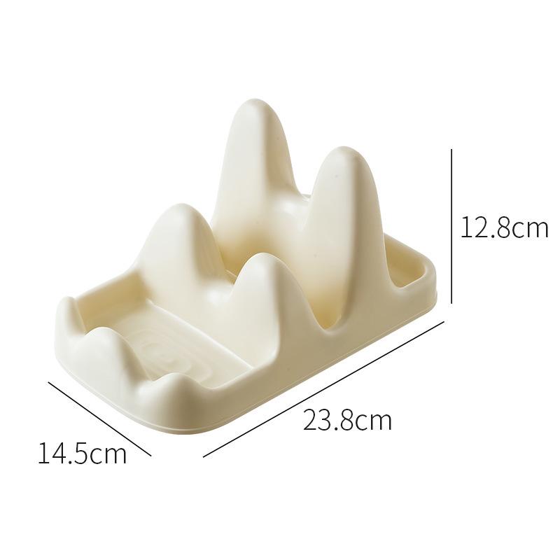 Countertop Pot Lid and Utensil Rack with Drip Tray for Lid, Board, Spatula, and Ladle Storage