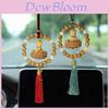 Traditional Car Pendant With Wooden Lotus And Peace Charm For Interior Decor