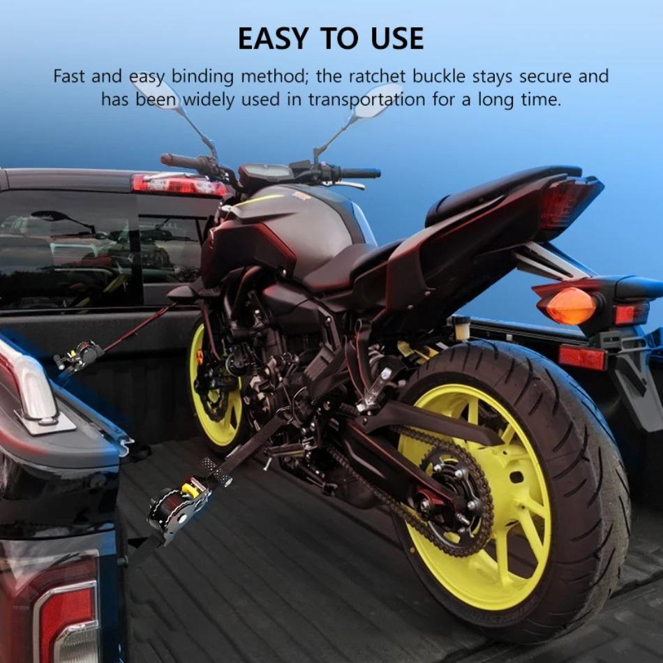 Automatic Retractable Ratchet Strap 1500LBS 330CM for Motorcycle Car Cargo Luggage ATV Trailer Quick Release Heavy Duty Straps