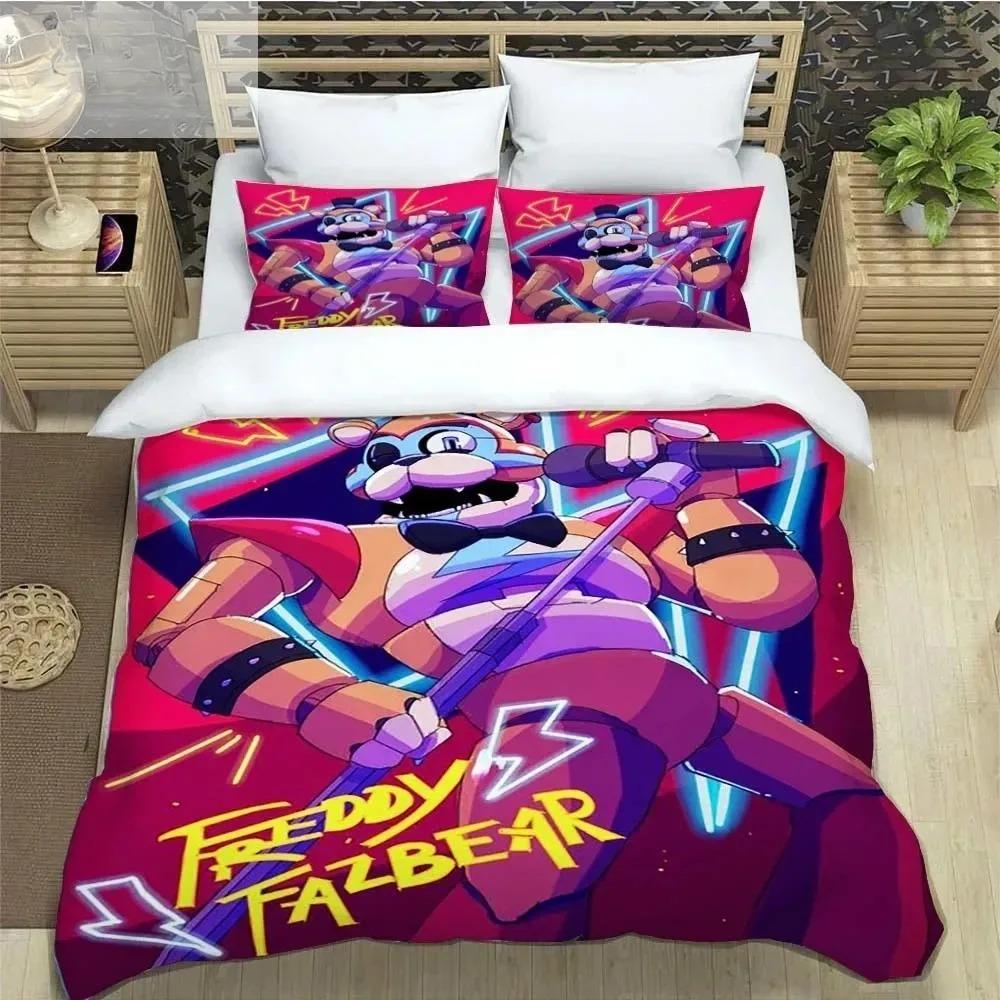 F-Pět nocí u Freddyho FNAF Povlečení Sada King Twin Double Chlapecké povlečení Mikrovlákno nebo Polyester Přikrývka