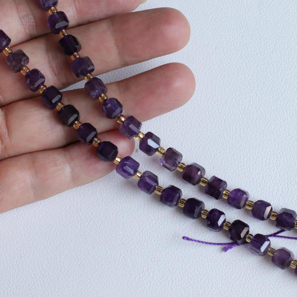 6mm Faceted Natural Crystal Gemstone Beads for DIY Jewelry & Hair Accessories