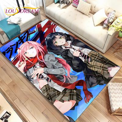 Anime Zero Two DARLING In The FRANXX Dywan, Dywan do Salonu Sypialnia Sofa Wycieraczka Dekoracja, Dziecięca Mata Antypoślizgowa
