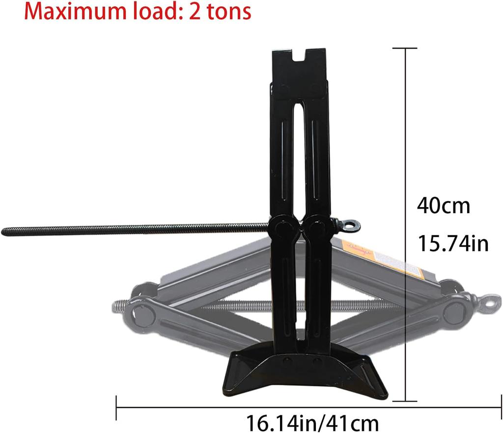 Scissor Car Jack 2.0 Tons, Heavy Duty with Crank Handle for SUV/MPV Tire Change