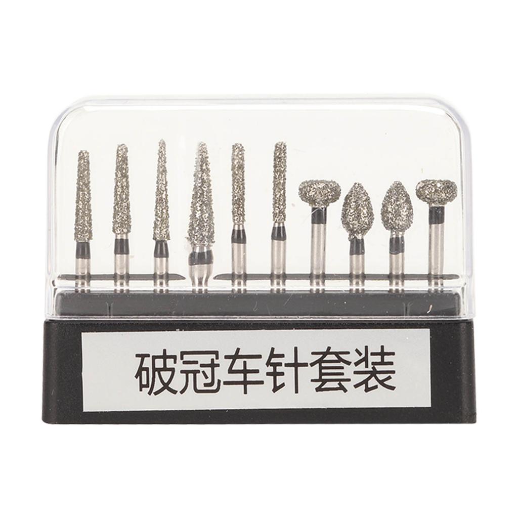 10pcs Dental Polisher Teeth Repair Stainless Steel Black Dental Polishing Bur Drills for