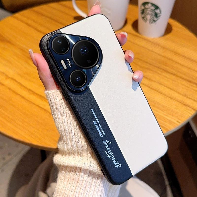 

Чехол из веганской кожи для Huawei Pura 70 Ultra 80 Pro+ Plus Новый светящийся флуоресцентный контрастных цветов с вырезами для объективов камеры Huawei Pura 70 серый