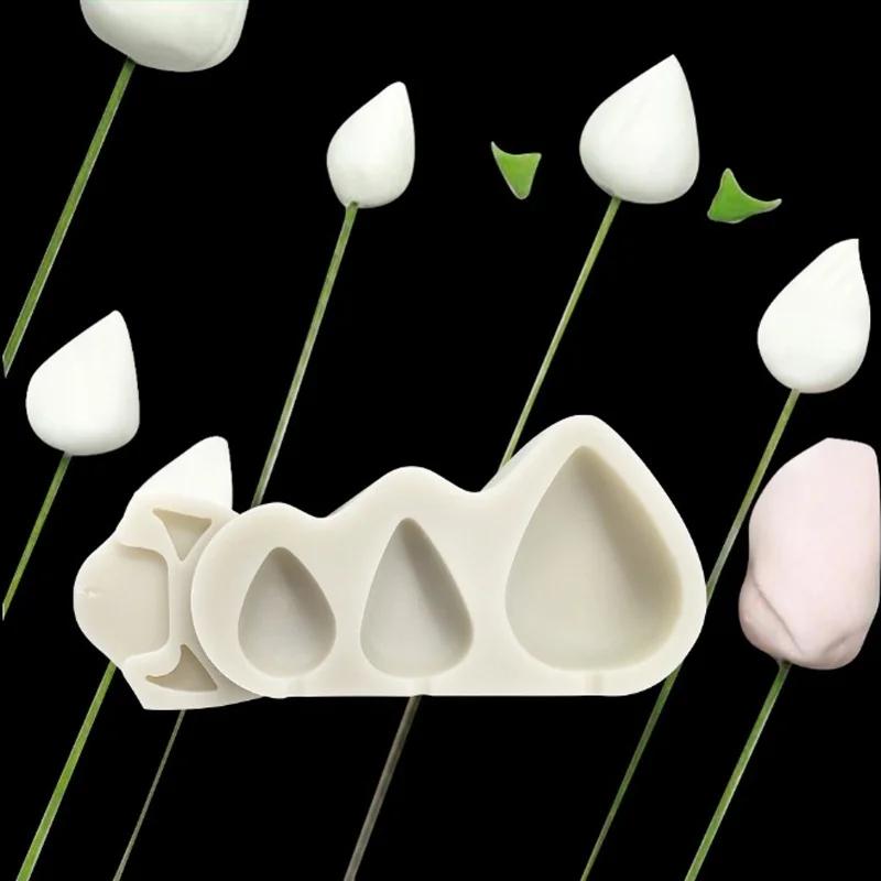 Flower Rose Cones And Thorns Texture Mould Silicone Mold Fondant Cake Decorating Tool Suitable Household Kitchen Baking Mold