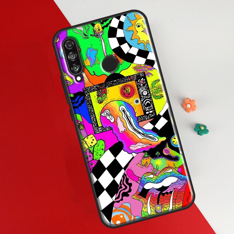 Indie Hippie Art Cover För Huawei P30 Pro P50 P20 P40 Lite P Smart 2021 Nova 5T Fodral For Honor 50 8X 10i