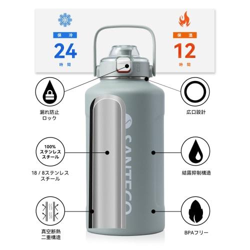 1900ml Vacuum Insulated Large Capacity Thermos Water Bottle, Keeps Drinks Hot or Cold, Includes Straw, Compatible with Direct Drinking Sports Drinks,