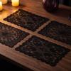 Gothic Style Halloween Placemats Skeleton Bat Table Napkins Durable Dining Mat  Dining Table