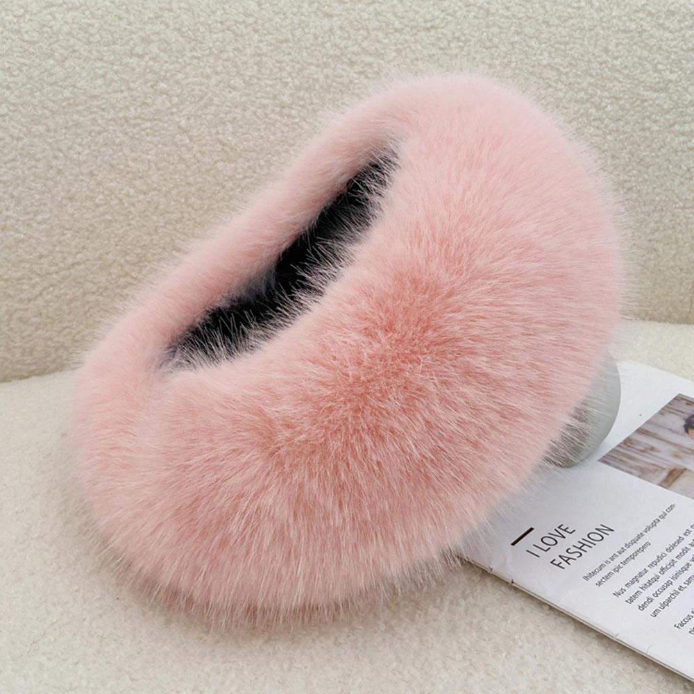 Winter Warm Faux Fur Bucket Hat for Women Fluffy Soft Thicken Plush Fisherman Hats Coldproof Windproof Skiing Fashion Panama Cap