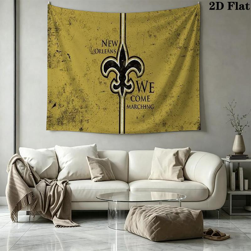 New Orleans Saints Wall Tapestry Aesthetic Wall Hanging Printed Fabric Blanket Decorative Tapestries for Bedroom Living Room Home Decor